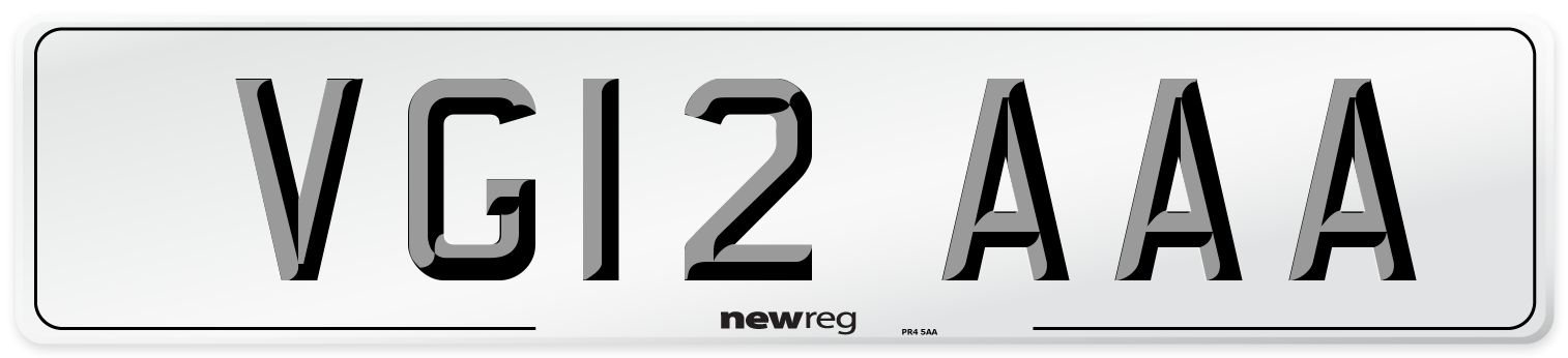 VG12 AAA Number Plate from New Reg